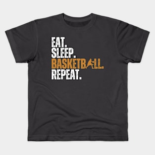 Eat Sleep Basketball Repeat Retro Vintage Boy Kid Men Women Kids T-Shirt